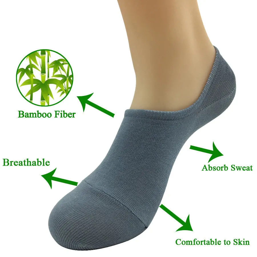 5 Pairs Lot Summer Bamboo Fiber Non-slip Silicone Ankle Socks for Men