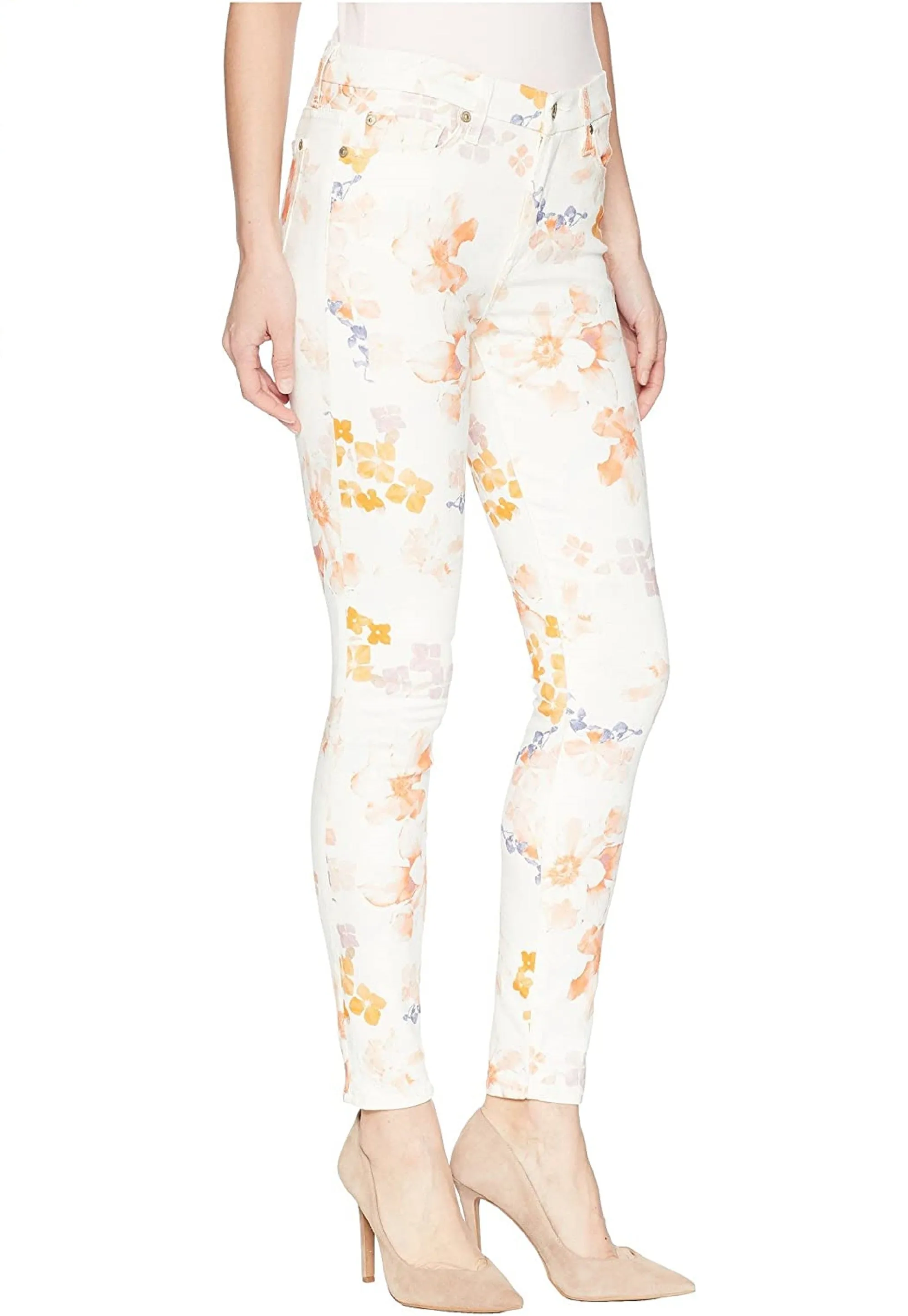 7 For All Mankind Women's Floral Ankle Skinny Jeans, Loft Garden, 27