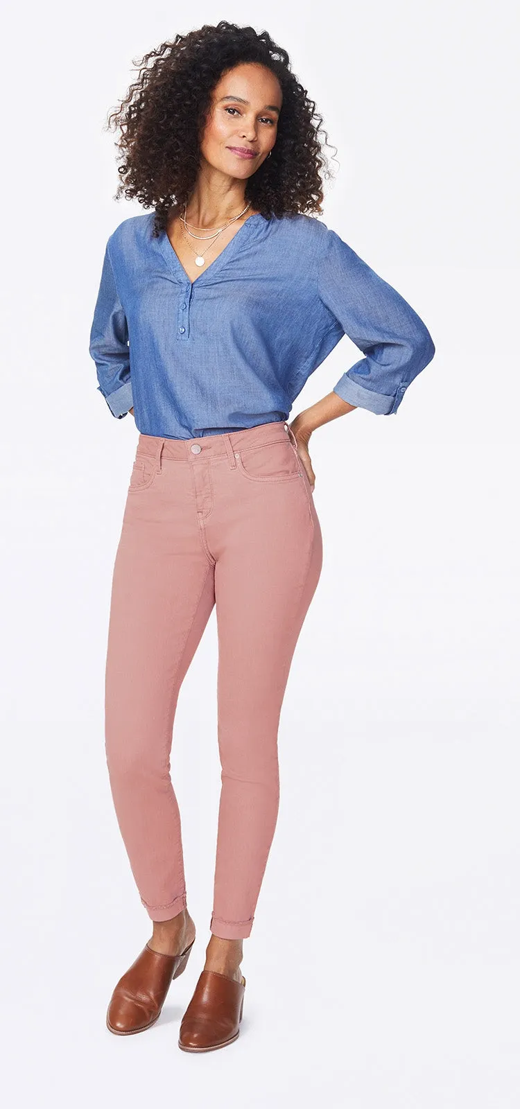 Ami Skinny Ankle Jeans Roze Premium Denim | Pueblo Rose