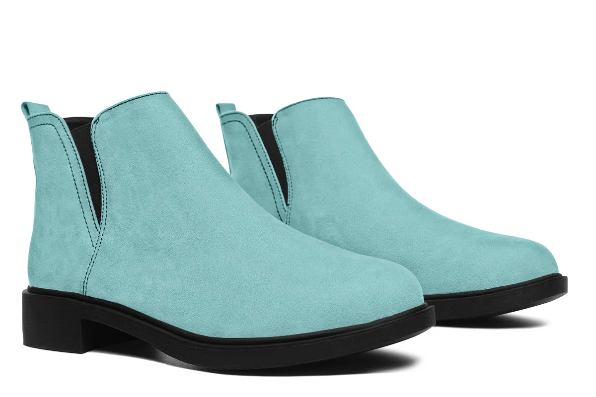 Aqua Mist Chelsea Boots - Comfy Slip-On - Soft & Water-Resistant Micro-Suede Vegan Shoes