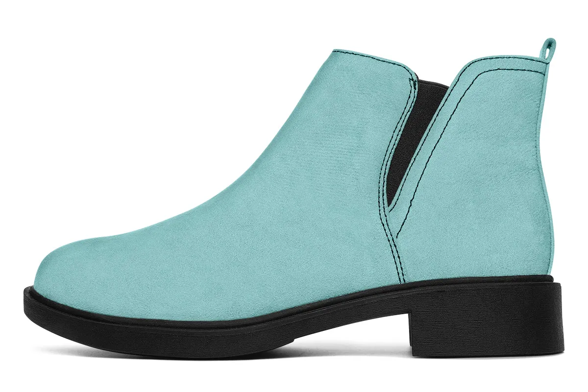 Aqua Mist Chelsea Boots - Comfy Slip-On - Soft & Water-Resistant Micro-Suede Vegan Shoes