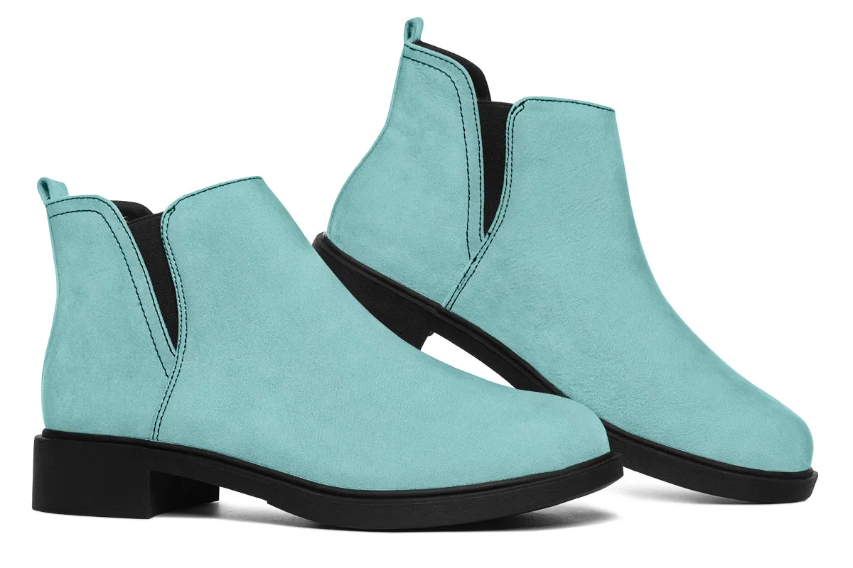 Aqua Mist Chelsea Boots - Comfy Slip-On - Soft & Water-Resistant Micro-Suede Vegan Shoes