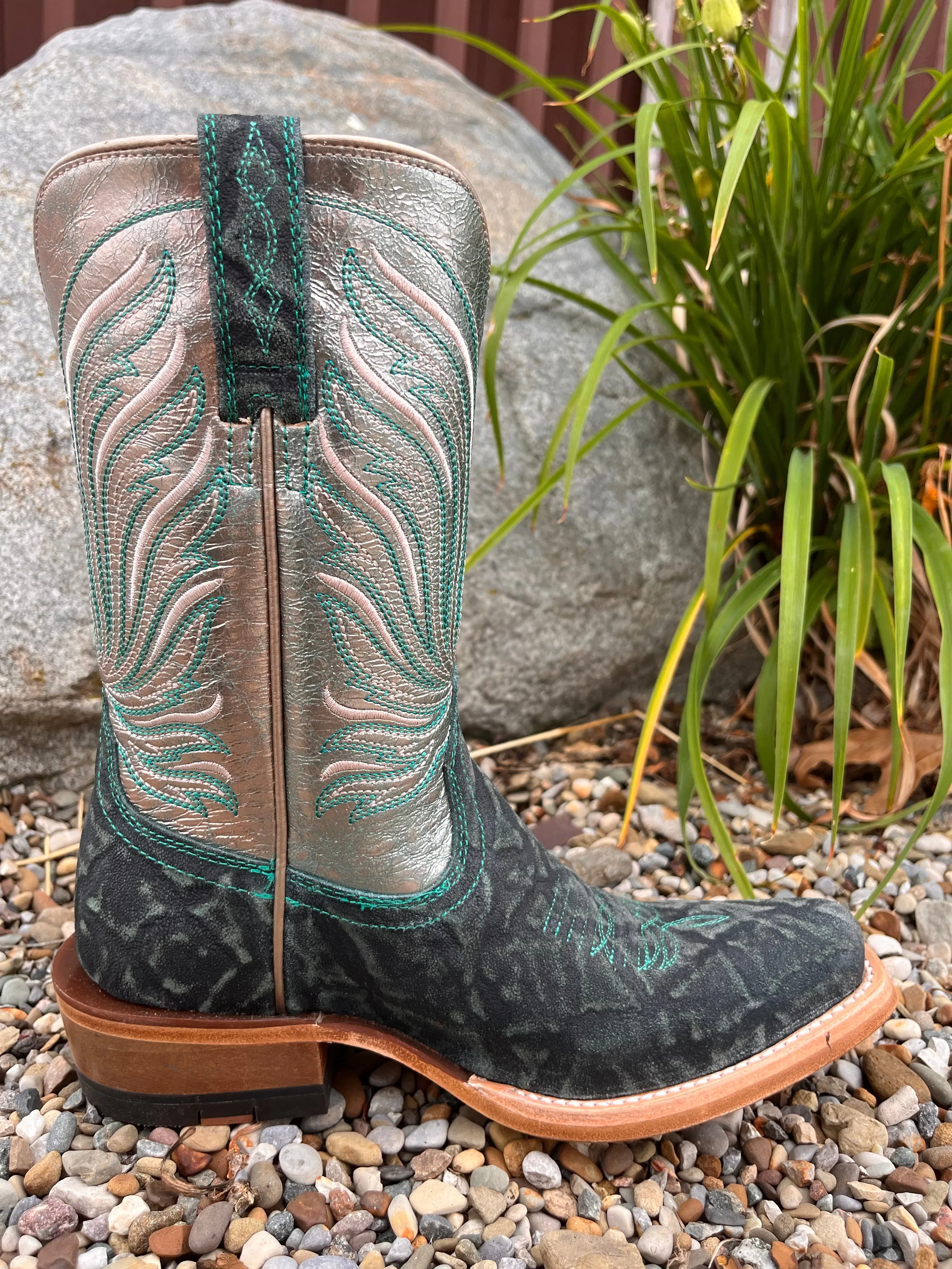 Ariat Women's Futurity Dash Pewter Shine & Mint Elephant Print Western Cowgirl Boots 10053807