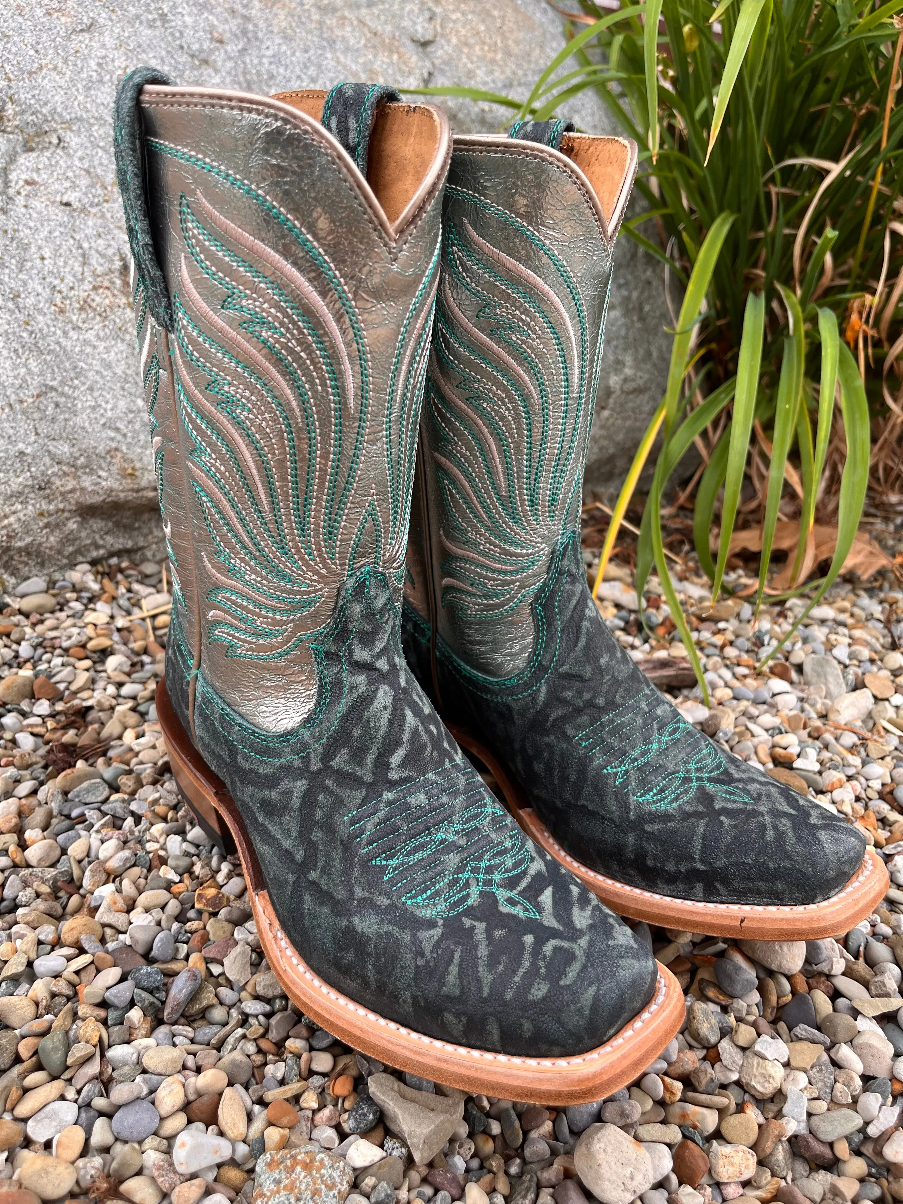 Ariat Women's Futurity Dash Pewter Shine & Mint Elephant Print Western Cowgirl Boots 10053807