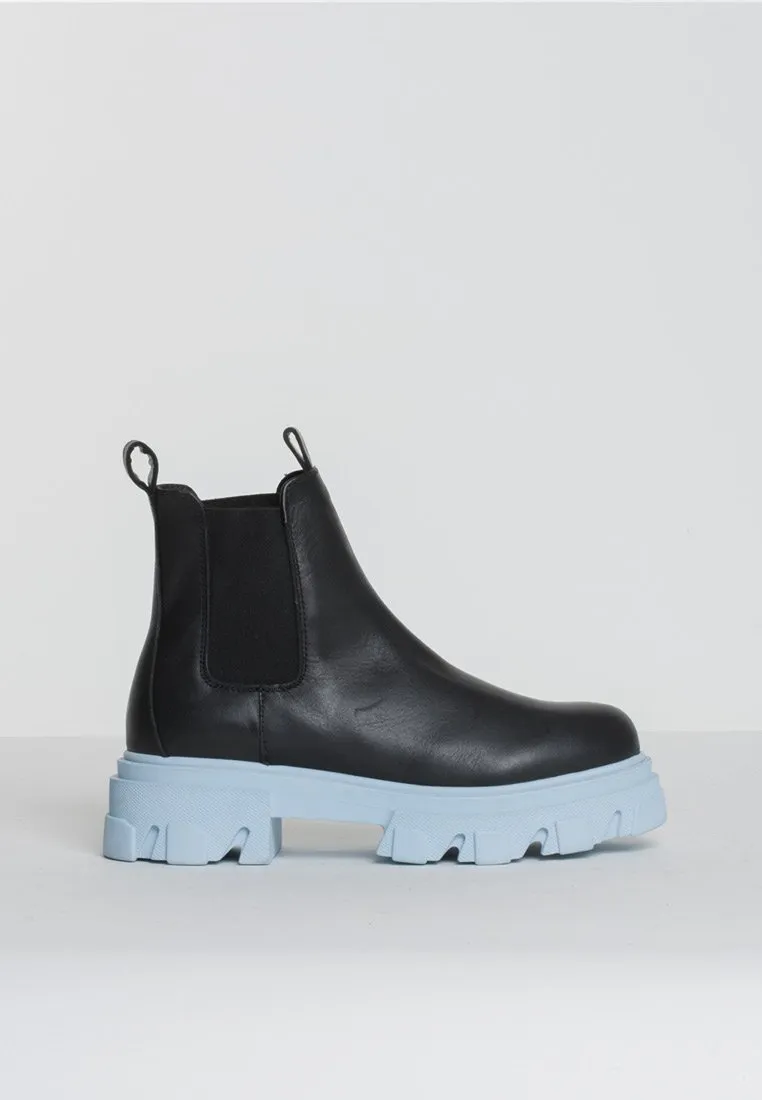 Asta Black Sky Leather Chelsea Boots