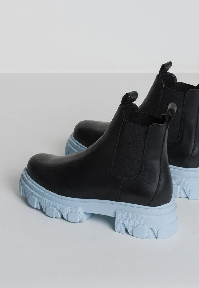 Asta Black Sky Leather Chelsea Boots