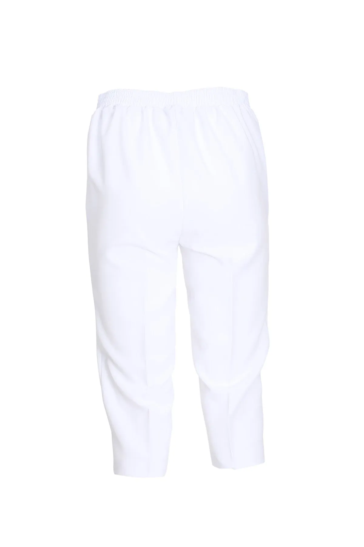 Below Knee Pants with elastic waist | White | 9041HH