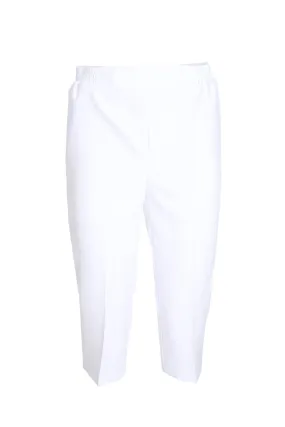 Below Knee Pants with elastic waist | White | 9041HH