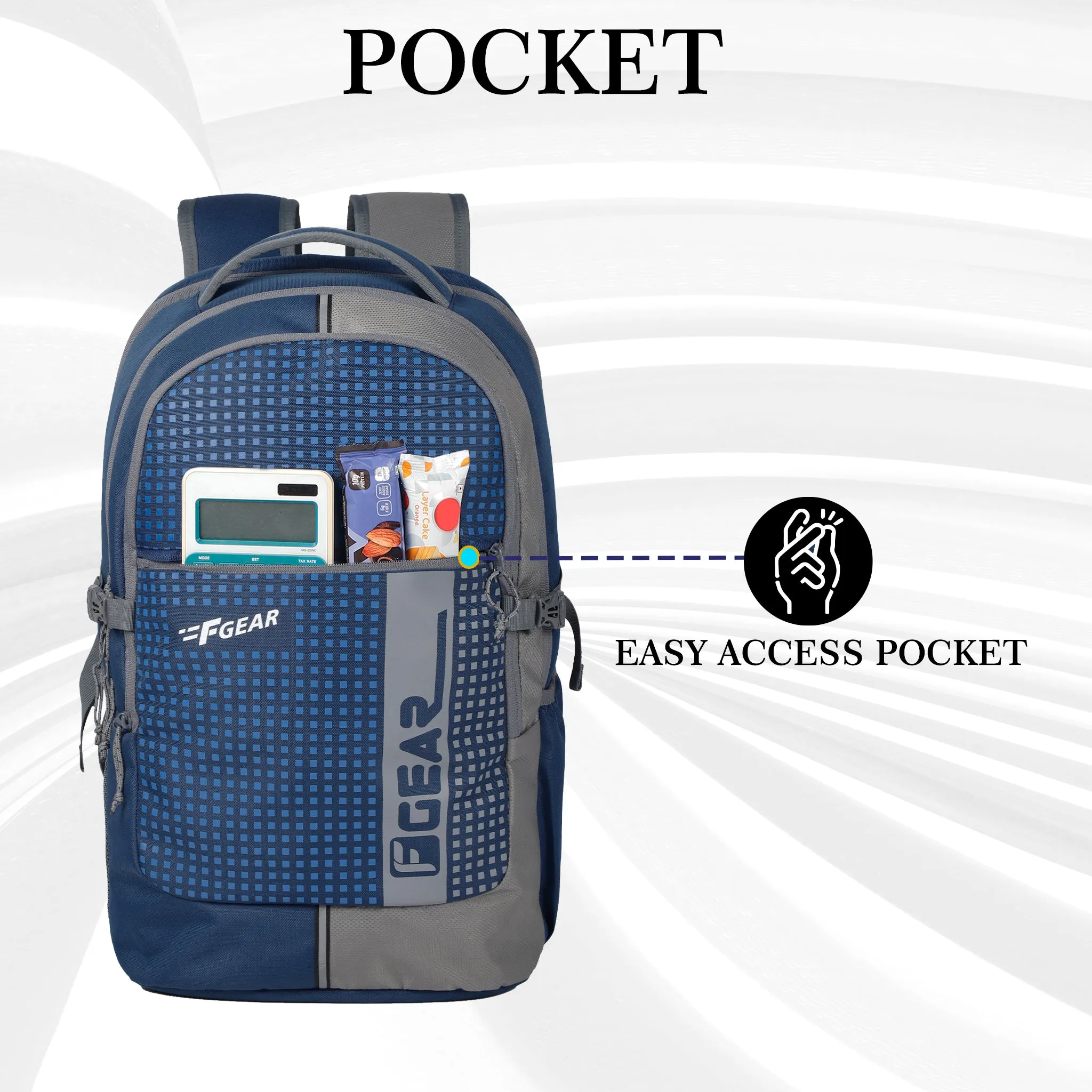 Blow Navy Blue Grey 32L Backpack With Rain Cover