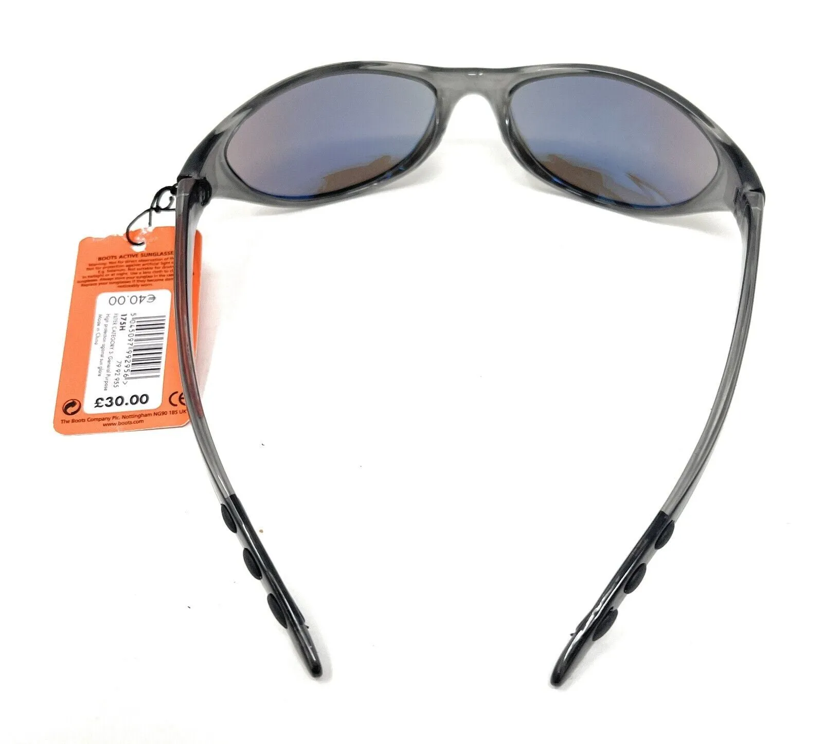 Boots Active Pro Sunglasses Grey Sports Style Blue Lens 175H