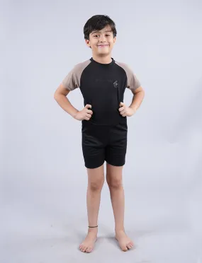 Boys & Girls Half Sleeve Mid Thigh Length Swim Suit