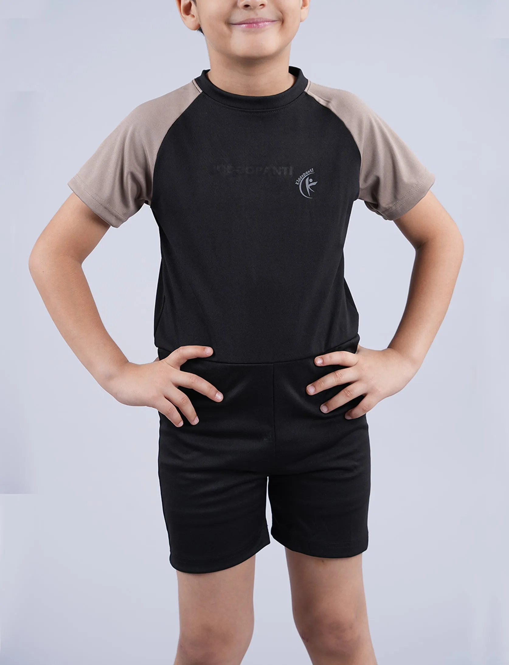 Boys & Girls Half Sleeve Mid Thigh Length Swim Suit