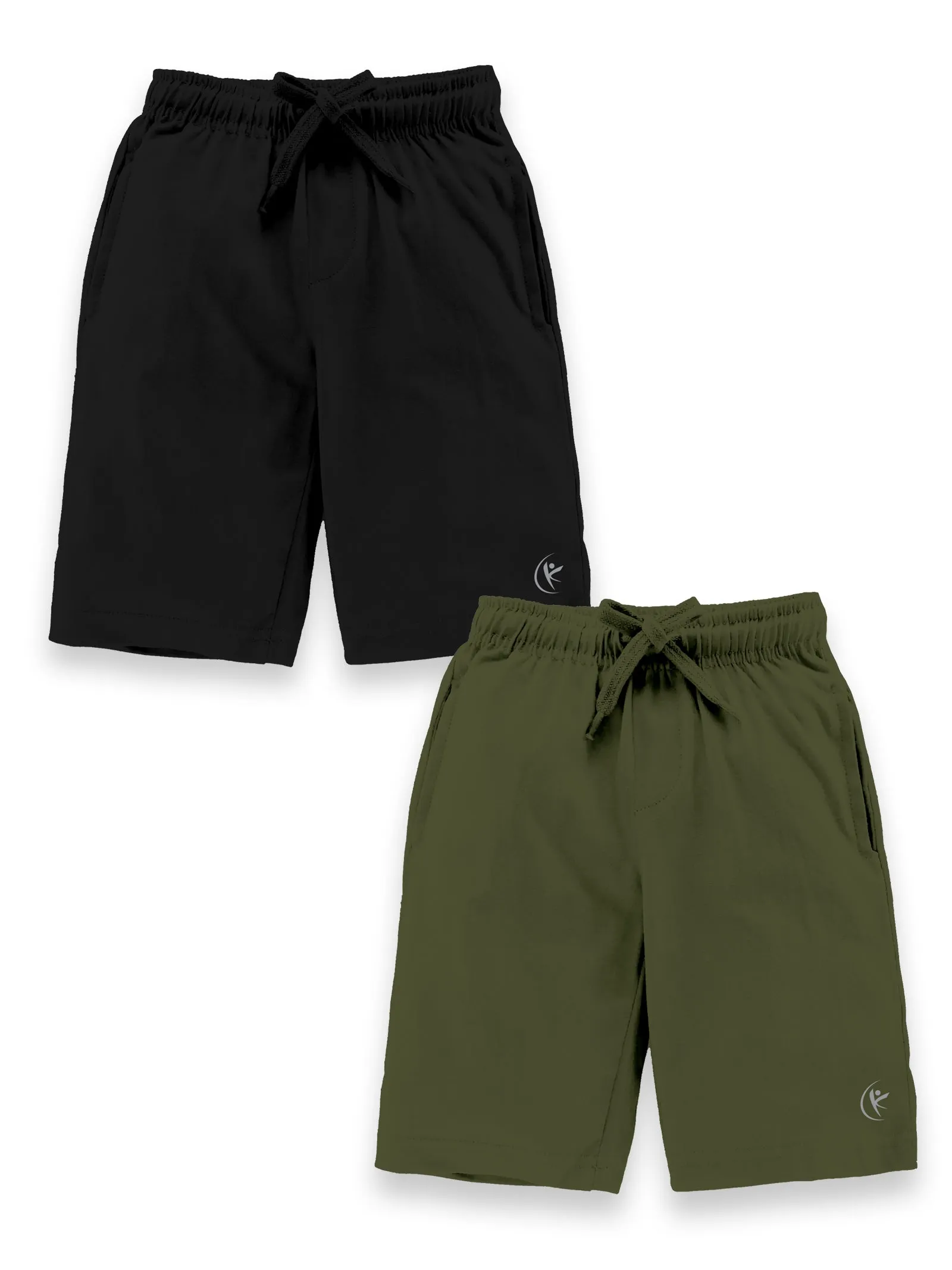 Boys Knit Knee length Basic Shorts Pack Of 2