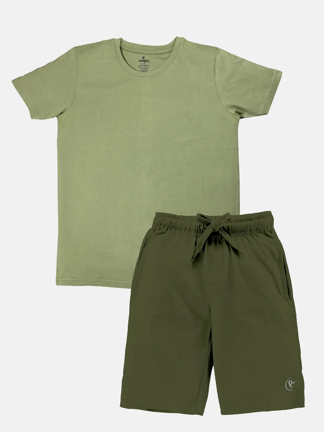 Boys Solid Round Neck Tee & Knee Legth Short Set