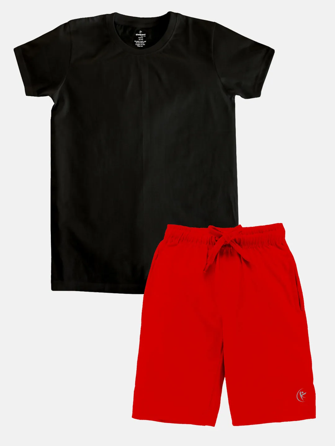 Boys Solid Round Neck Tee & Knee Legth Short Set