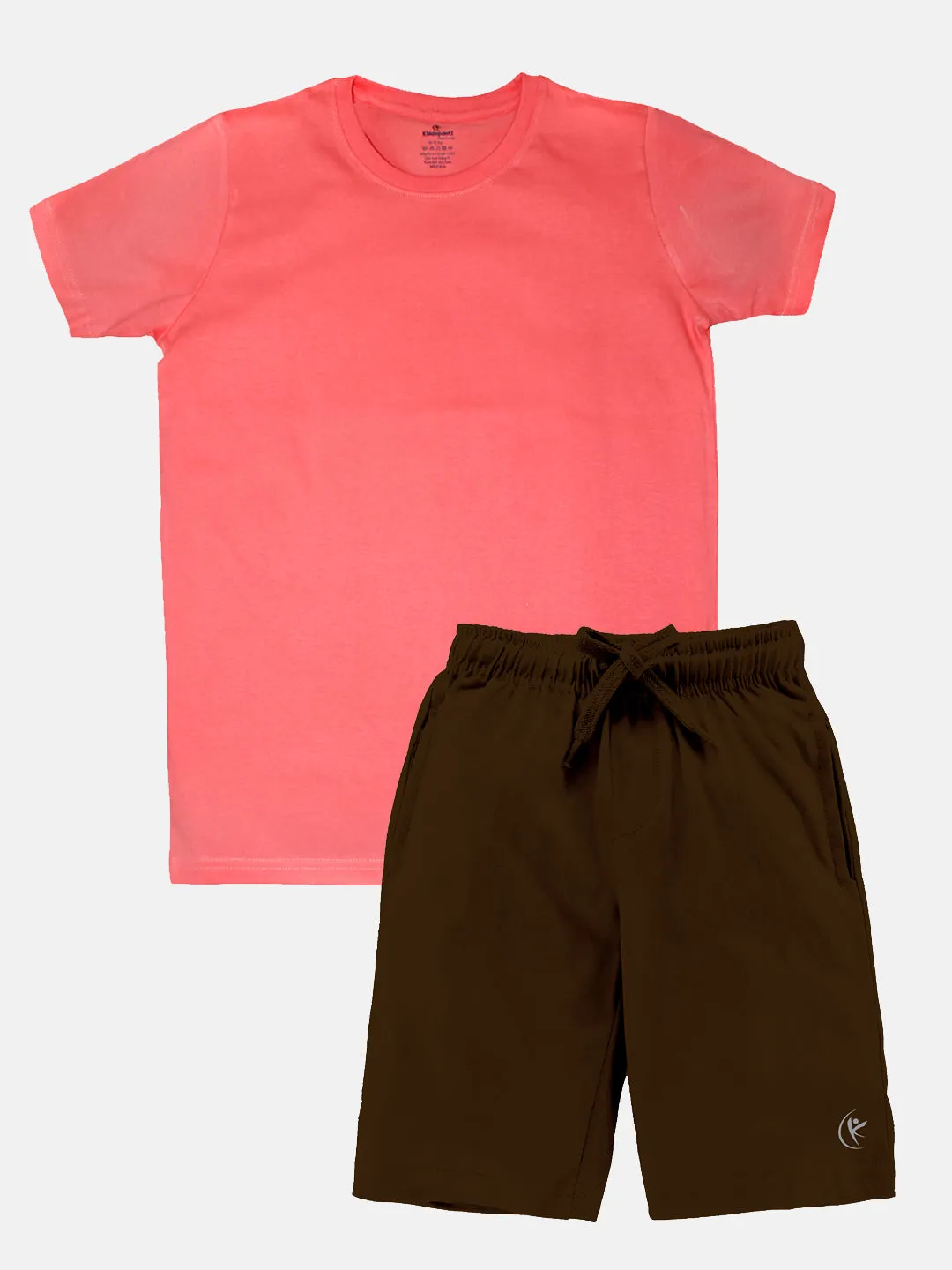 Boys Solid Round Neck Tee & Knee Legth Short Set