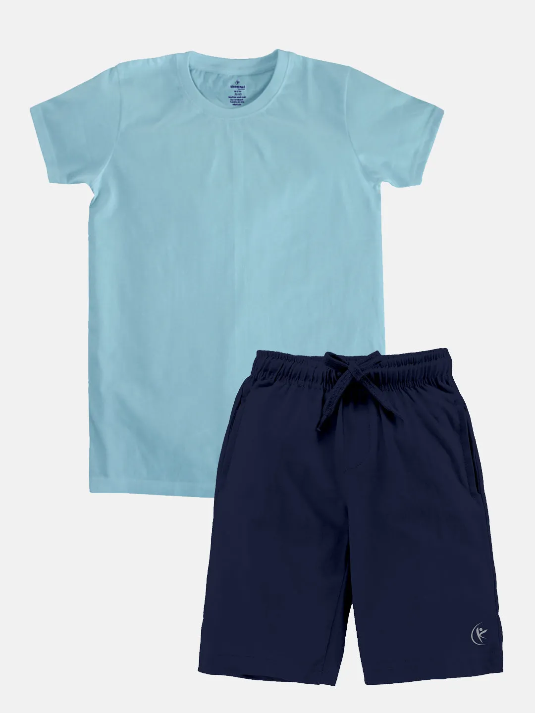 Boys Solid Round Neck Tee & Knee Legth Short Set