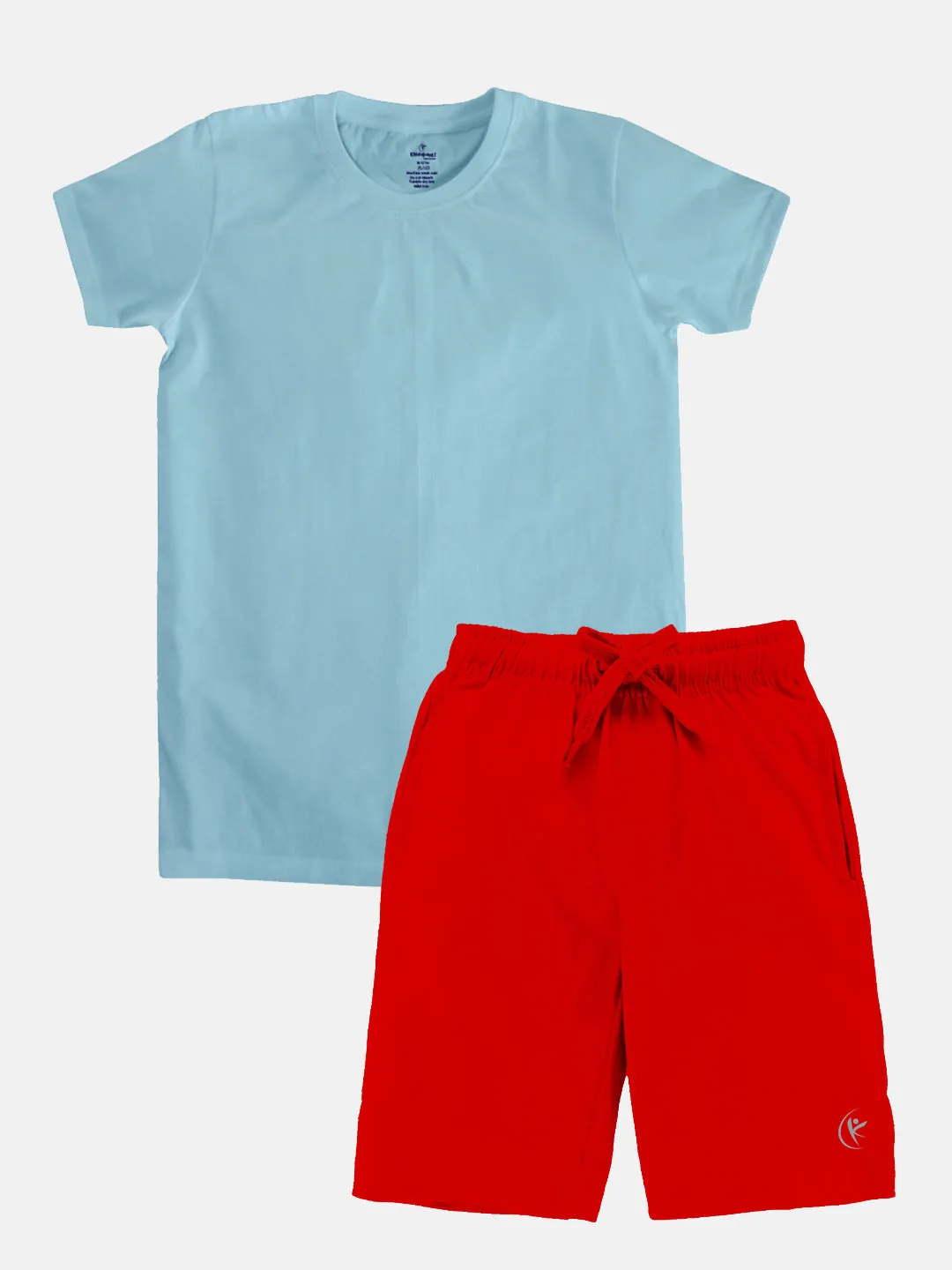 Boys Solid Round Neck Tee & Knee Legth Short Set