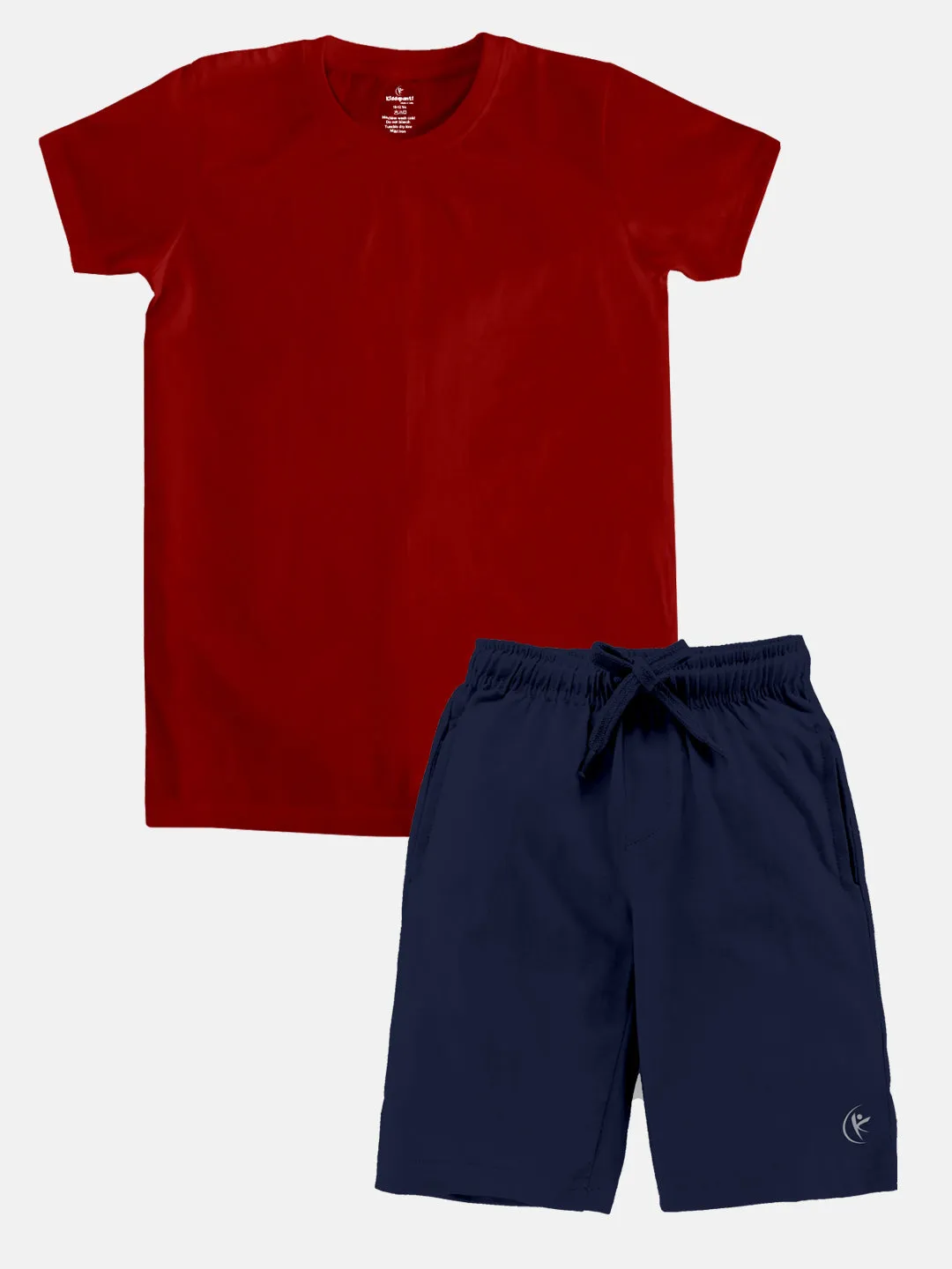 Boys Solid Round Neck Tee & Knee Legth Short Set