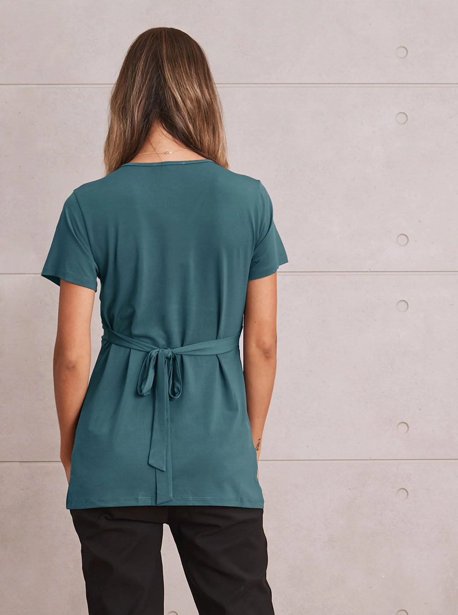 Bree Maternity  Crossover Work Top - Teal