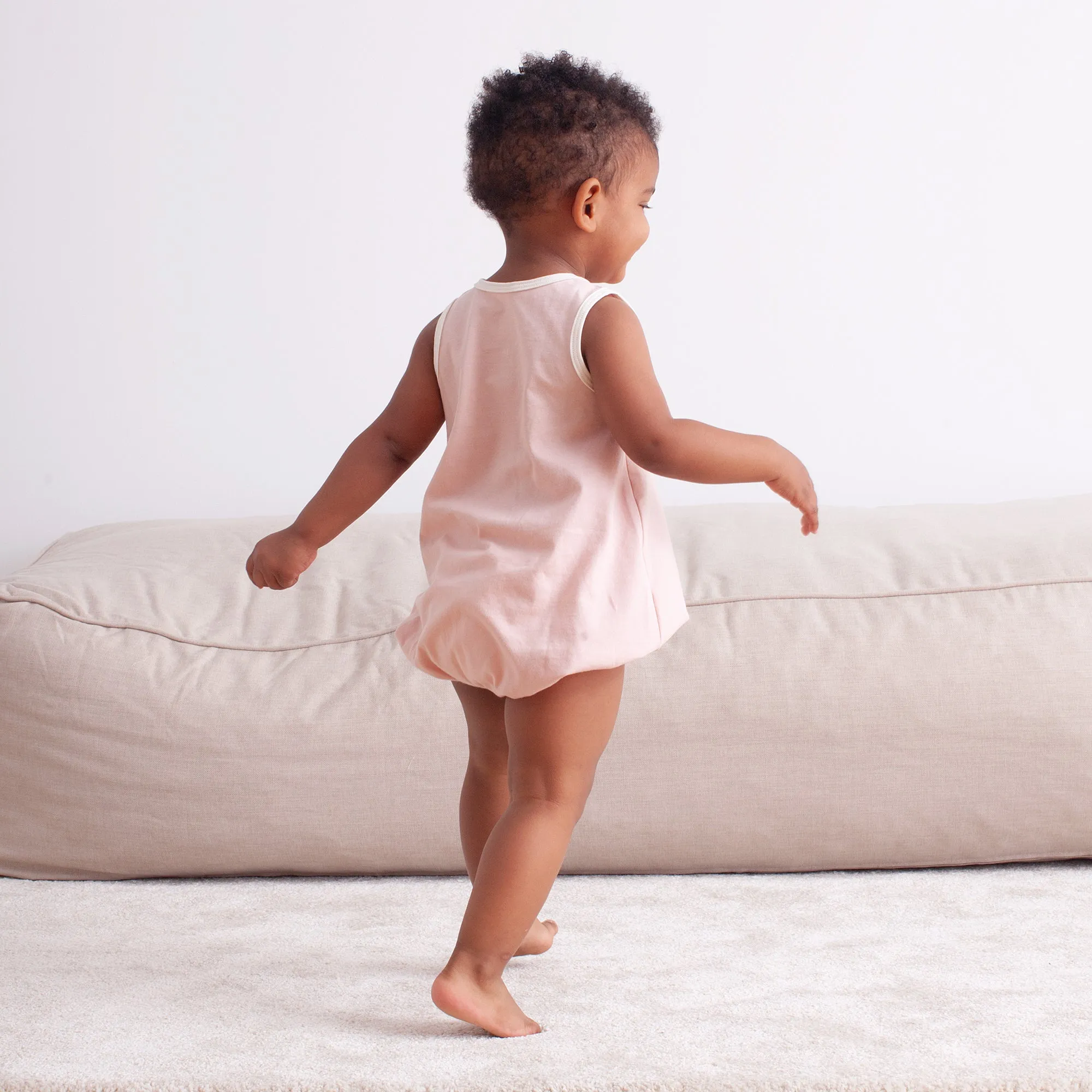 Bubble Romper - Summer Rain Slate Blue & Coral