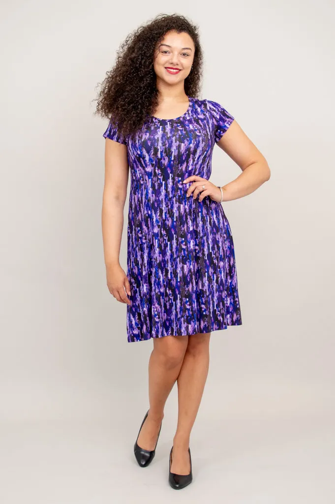 Callie Short Slv Dress, Plum Rain, Bamboo