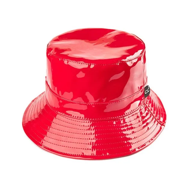 C.C Brand Shiny Reflective Enamel Detailed Rain Bucket Hat