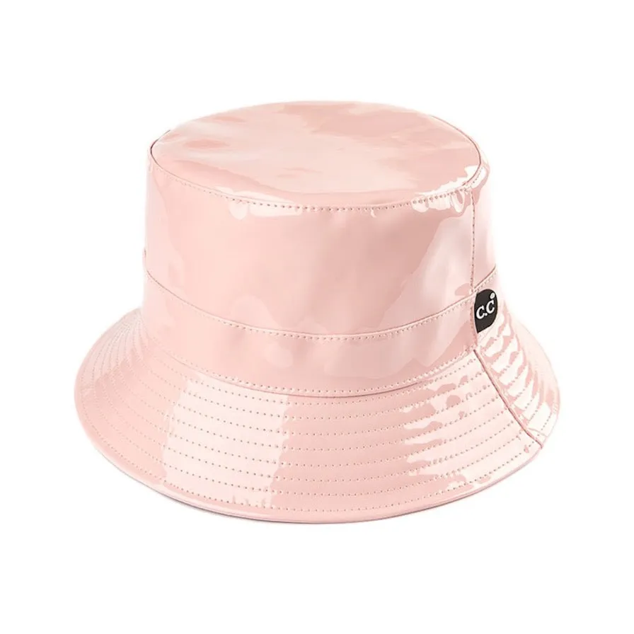 C.C Brand Shiny Reflective Enamel Detailed Rain Bucket Hat