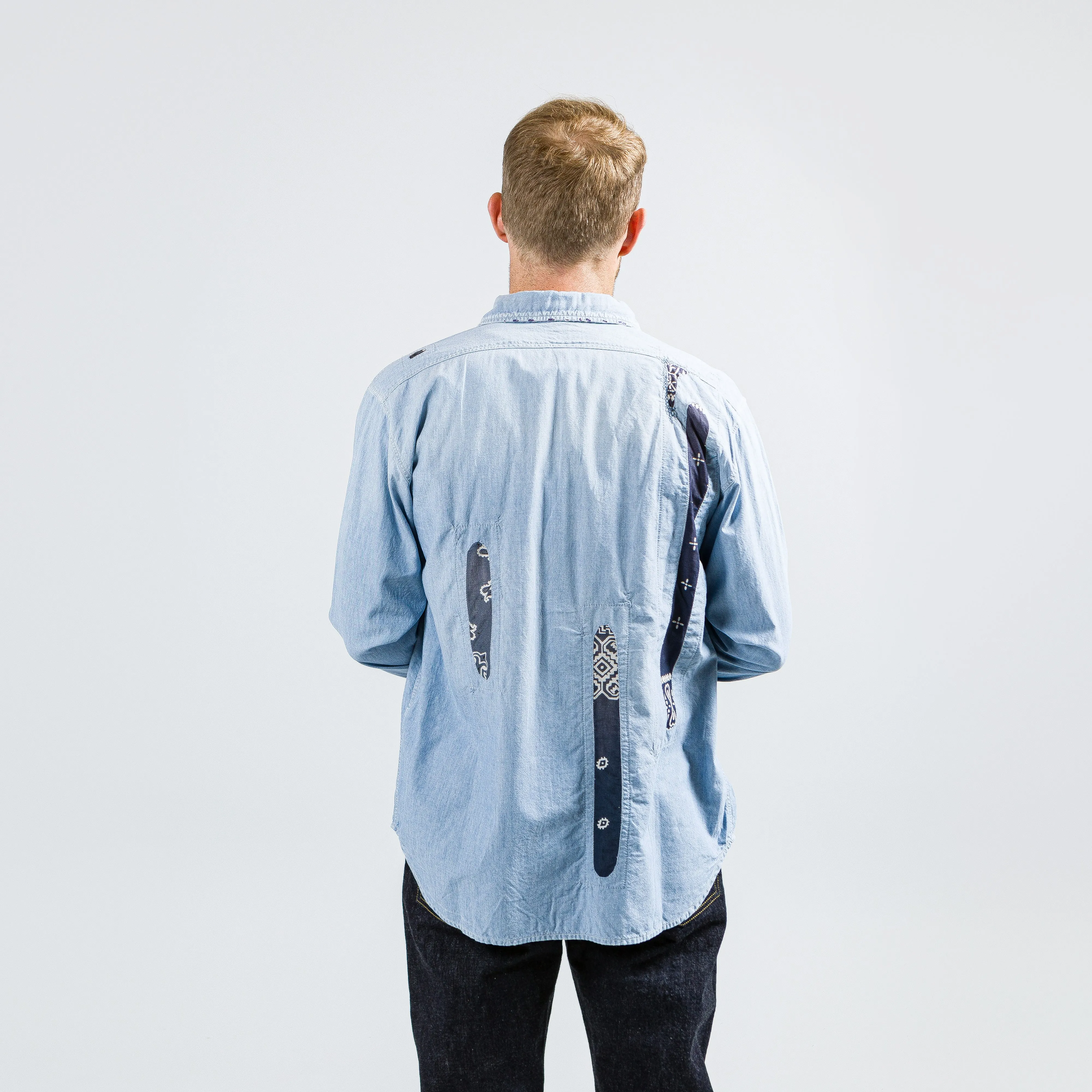 Chambray KOUNTRY Work Shirt (RAIN BANDANA Remake) - Sax