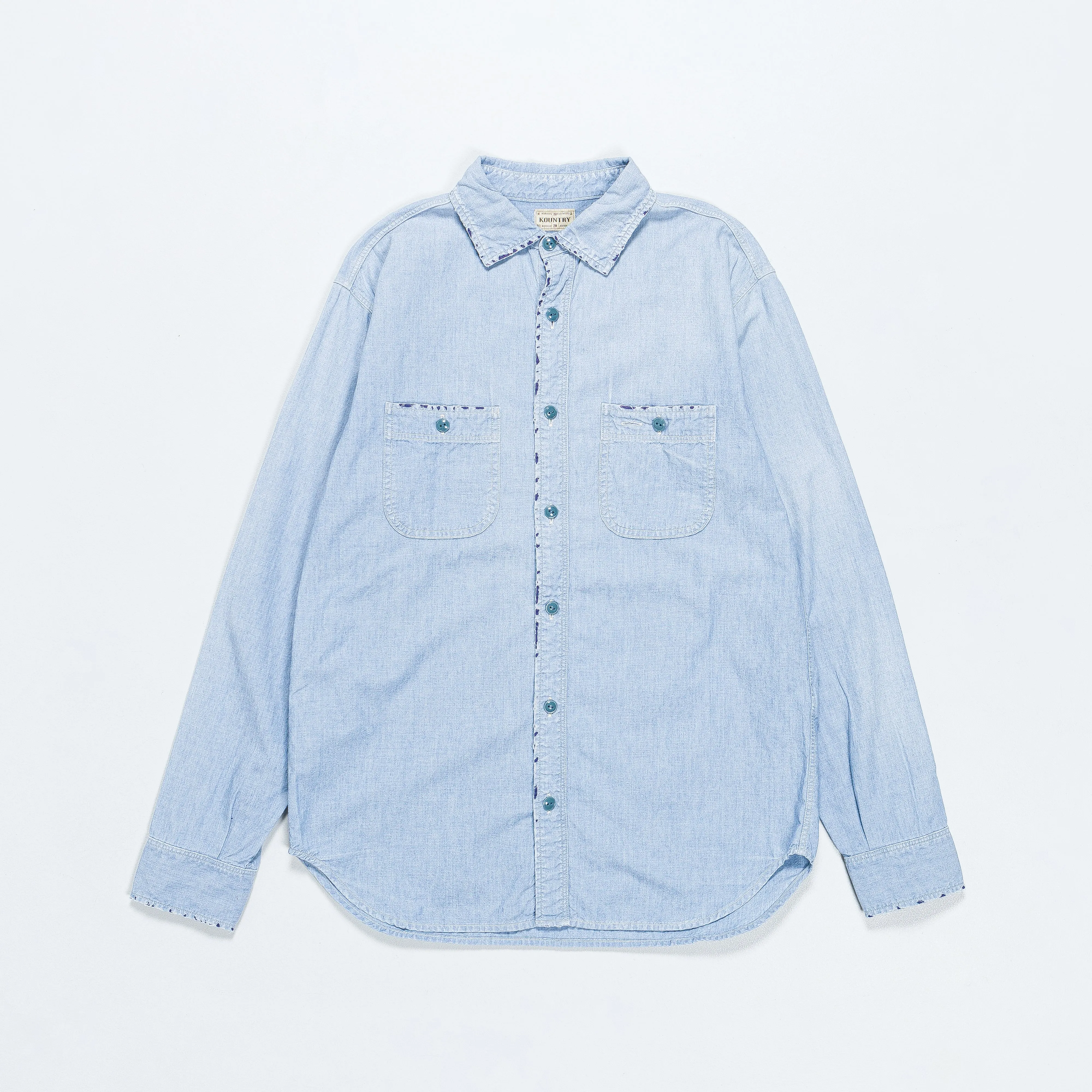 Chambray KOUNTRY Work Shirt (RAIN BANDANA Remake) - Sax