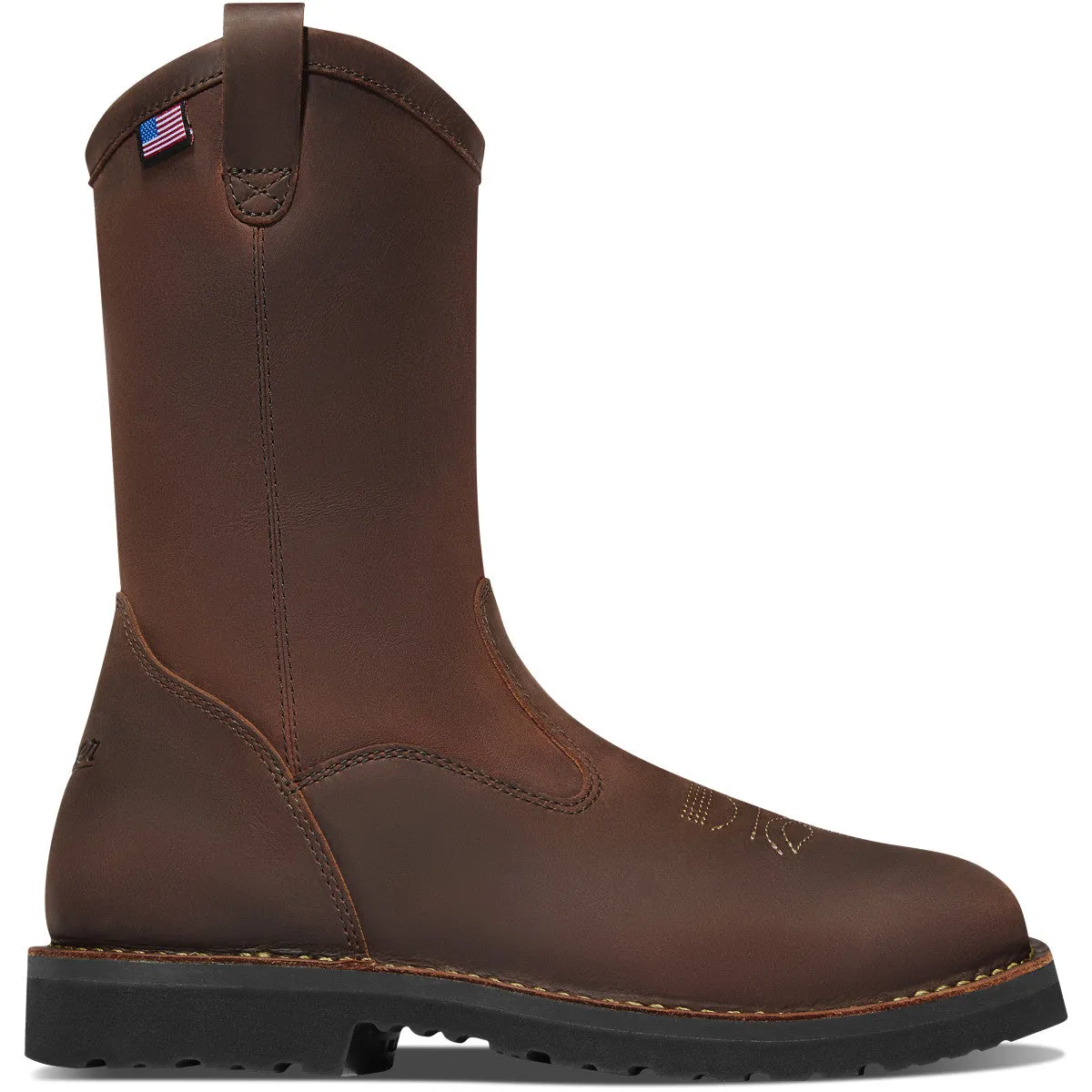 Danner Men's Bull Run 11" Square Toe Wellington Work Boot Brown 15582