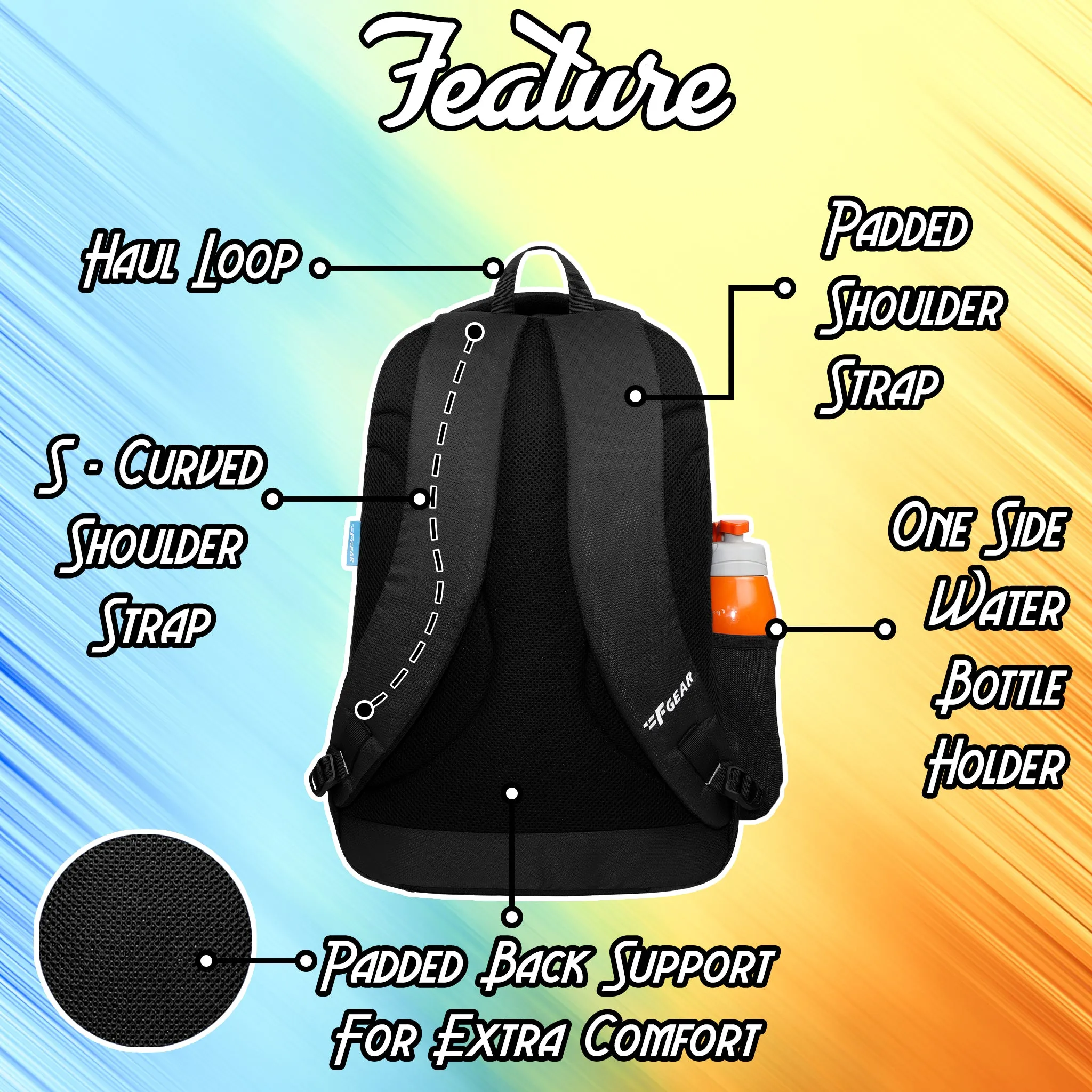 Darwin 32L Black Backpack With Rain Cover