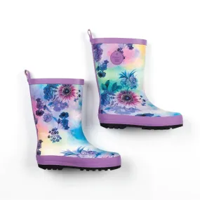 Deux Par Deux Lined Rain Boots - Multi Flower