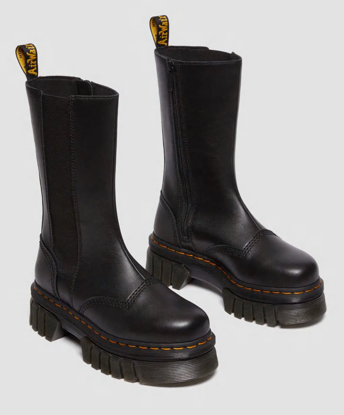 Dr.Martens Audrick Tall Nappa Lux Plateau Chelsea Boots Black 30966001