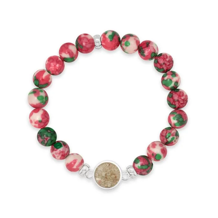 Dune Jewelry Round Beaded Bracelet - Rain Flower Jade