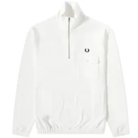 FRED PERRY Reissues Half-Zip Funnel Neck Sweatshirt Snow White