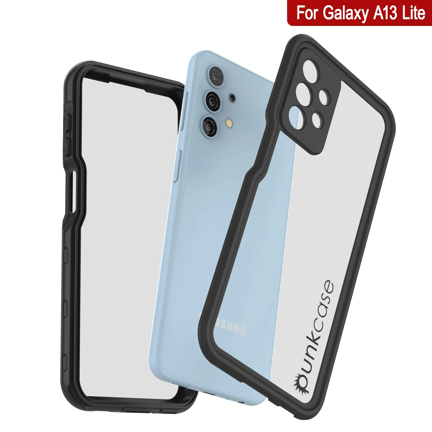 Galaxy A13 Lite Waterproof Case PunkCase StudStar Black Thin 6.6ft Underwater IP68 Shock/Snow Proof