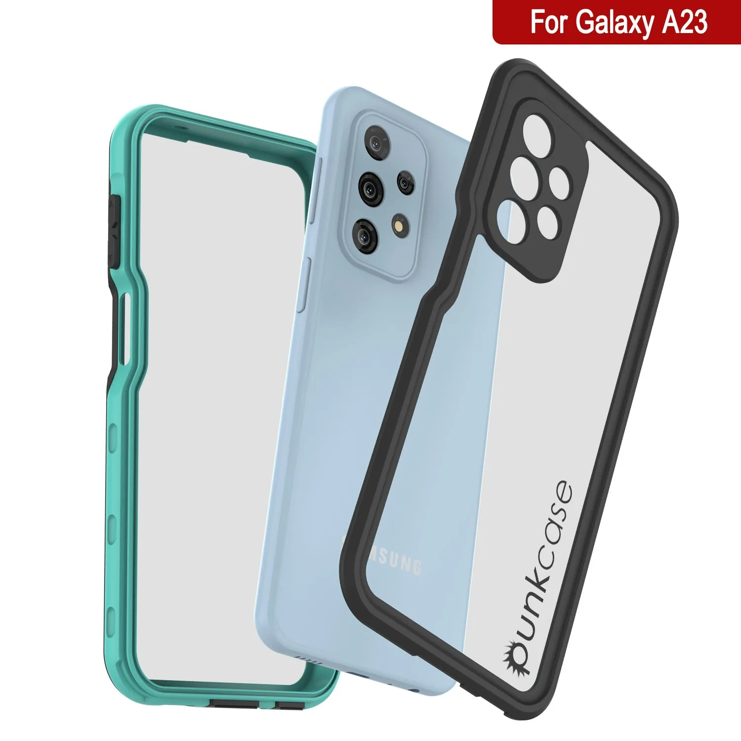 Galaxy A23 Waterproof Case PunkCase StudStar Teal Thin 6.6ft Underwater IP68 Shock/Snow Proof