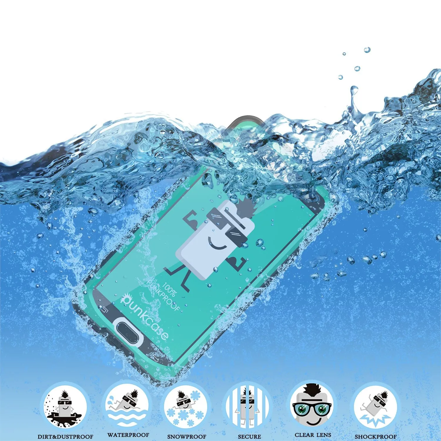 Galaxy Note 5 Waterproof Case, Punkcase StudStar Teal Shock/Dirt/Snow Proof | Lifetime Warranty