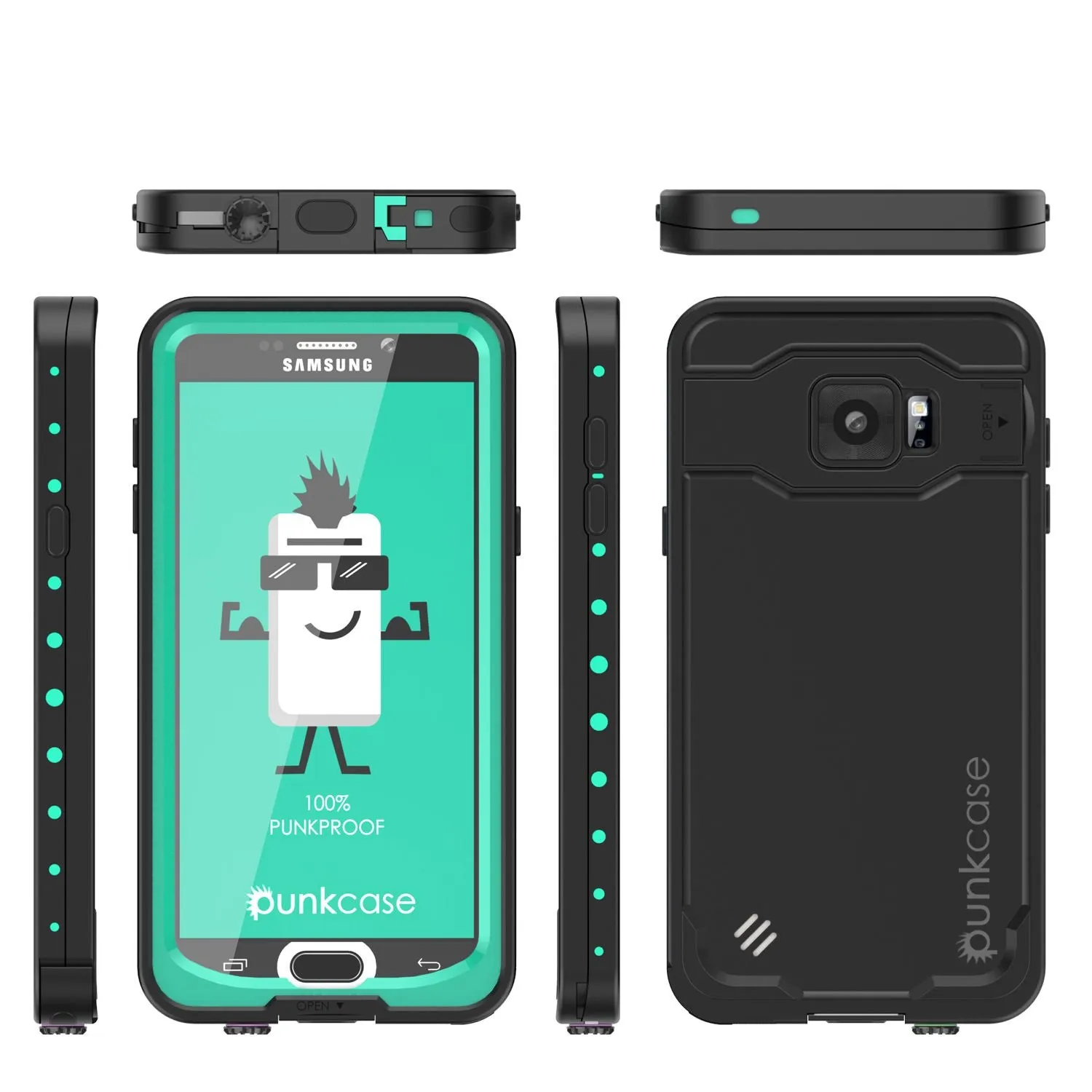 Galaxy Note 5 Waterproof Case, Punkcase StudStar Teal Shock/Dirt/Snow Proof | Lifetime Warranty