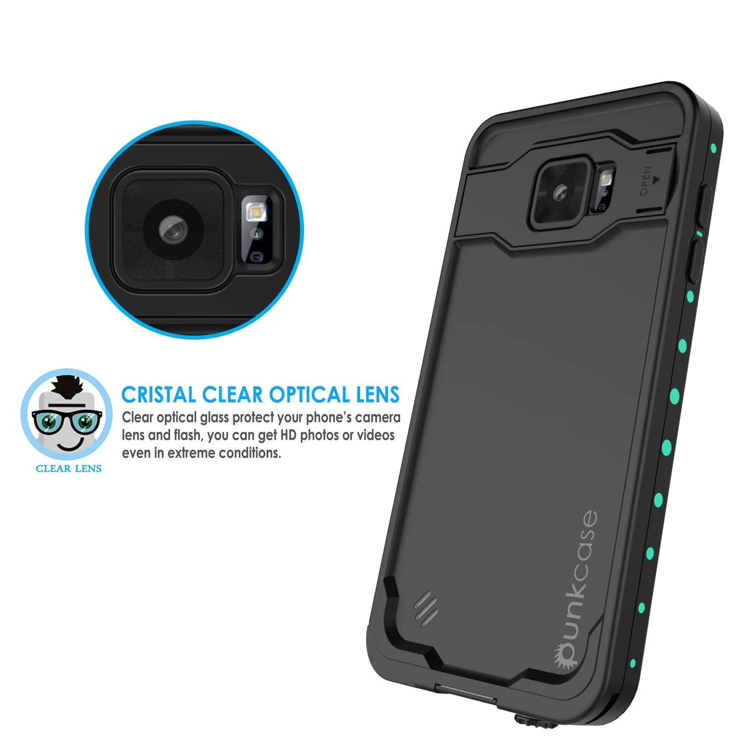 Galaxy Note 5 Waterproof Case, Punkcase StudStar Teal Shock/Dirt/Snow Proof | Lifetime Warranty