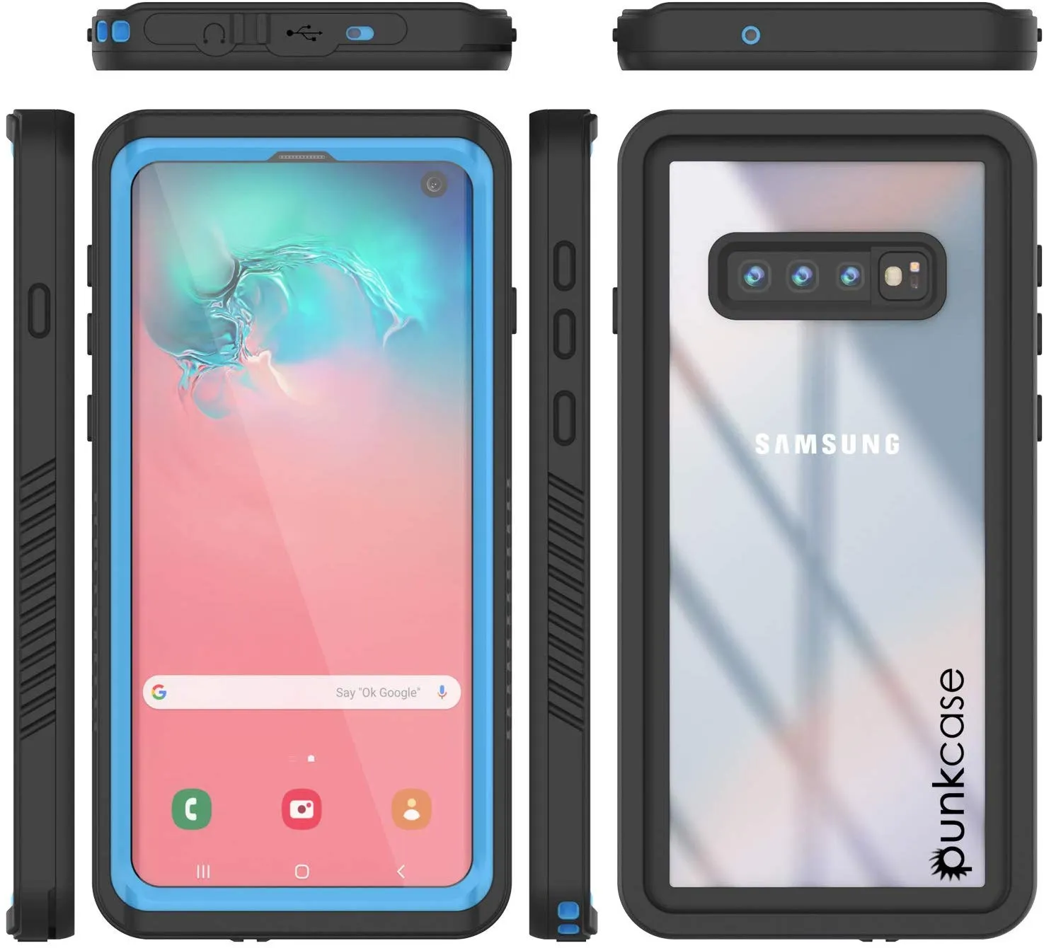 Galaxy S10 Water/Shock/Snow/dirt proof Slim Case [Light Blue]