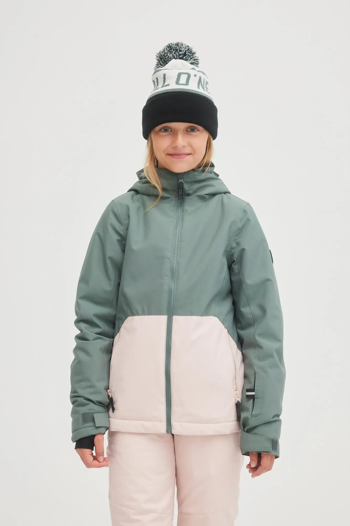 Girl's Adelite Snow Jacket - Balsam Green Colour Block