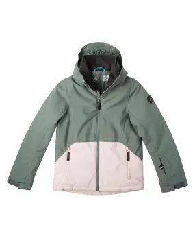 Girl's Adelite Snow Jacket - Balsam Green Colour Block