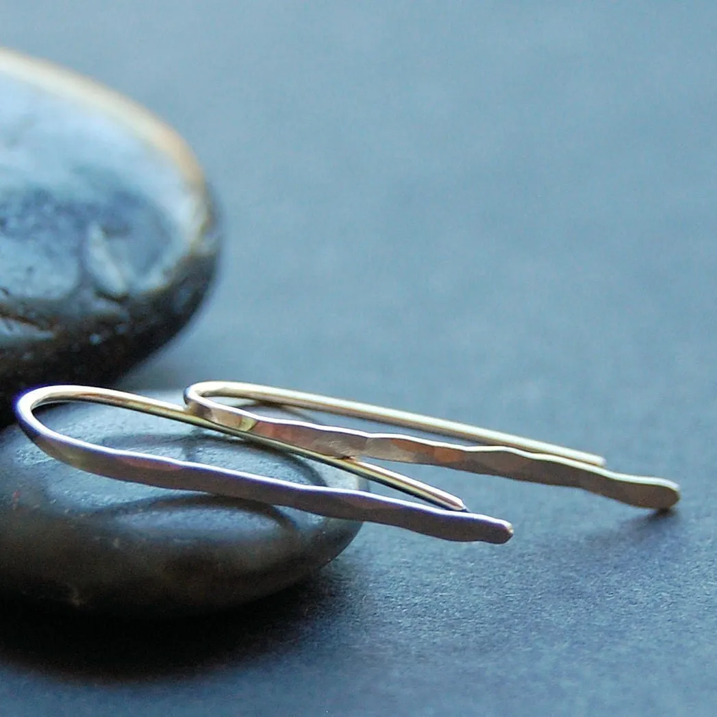 Hammered Rain Hook Earrings in Sterling Silver