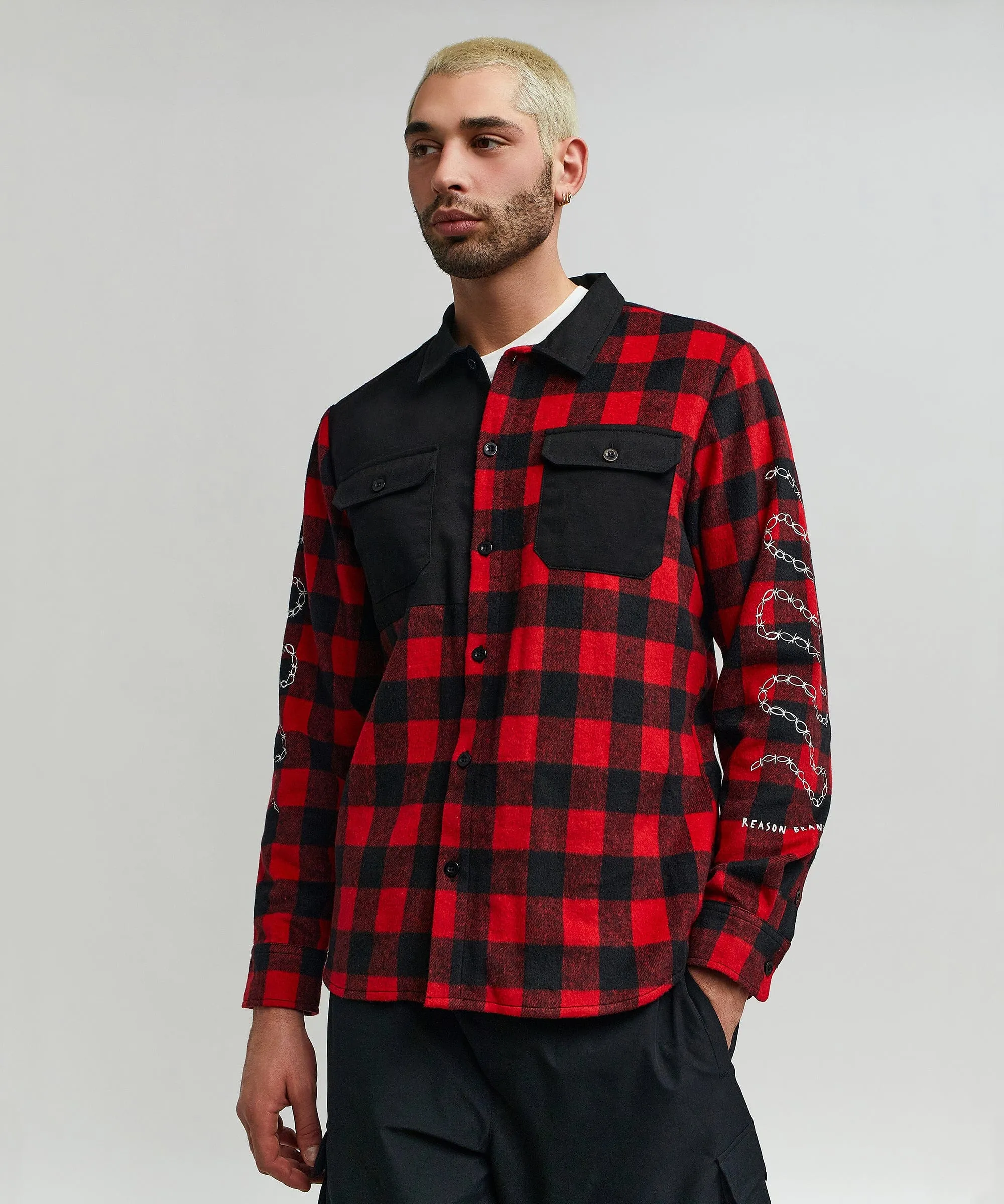 Heaven Work Flannel Long Sleeve Shirt - Red