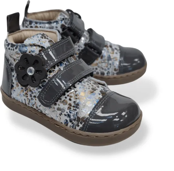 Infant Girls Boots Petasil Grey Patent Multi Double Strap Drean 21750-02.21 sale