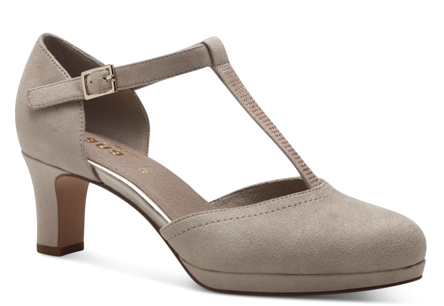 Jana Ladies Ankle Strap Block Heel Shoe 24474-42 400