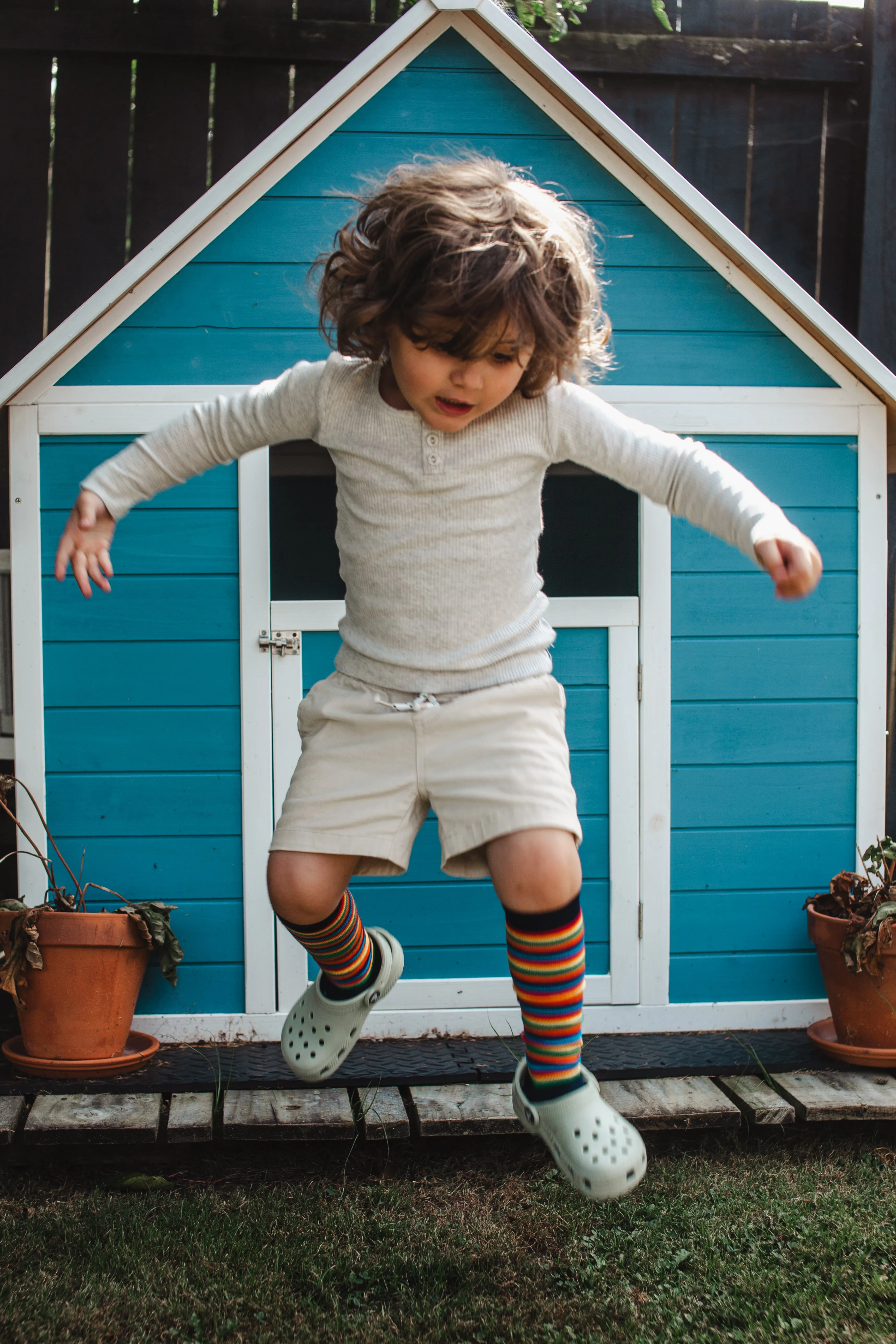 Jester Knee-High Merino Socks (NB-3 months, 1-2 years, and 8-12 years)