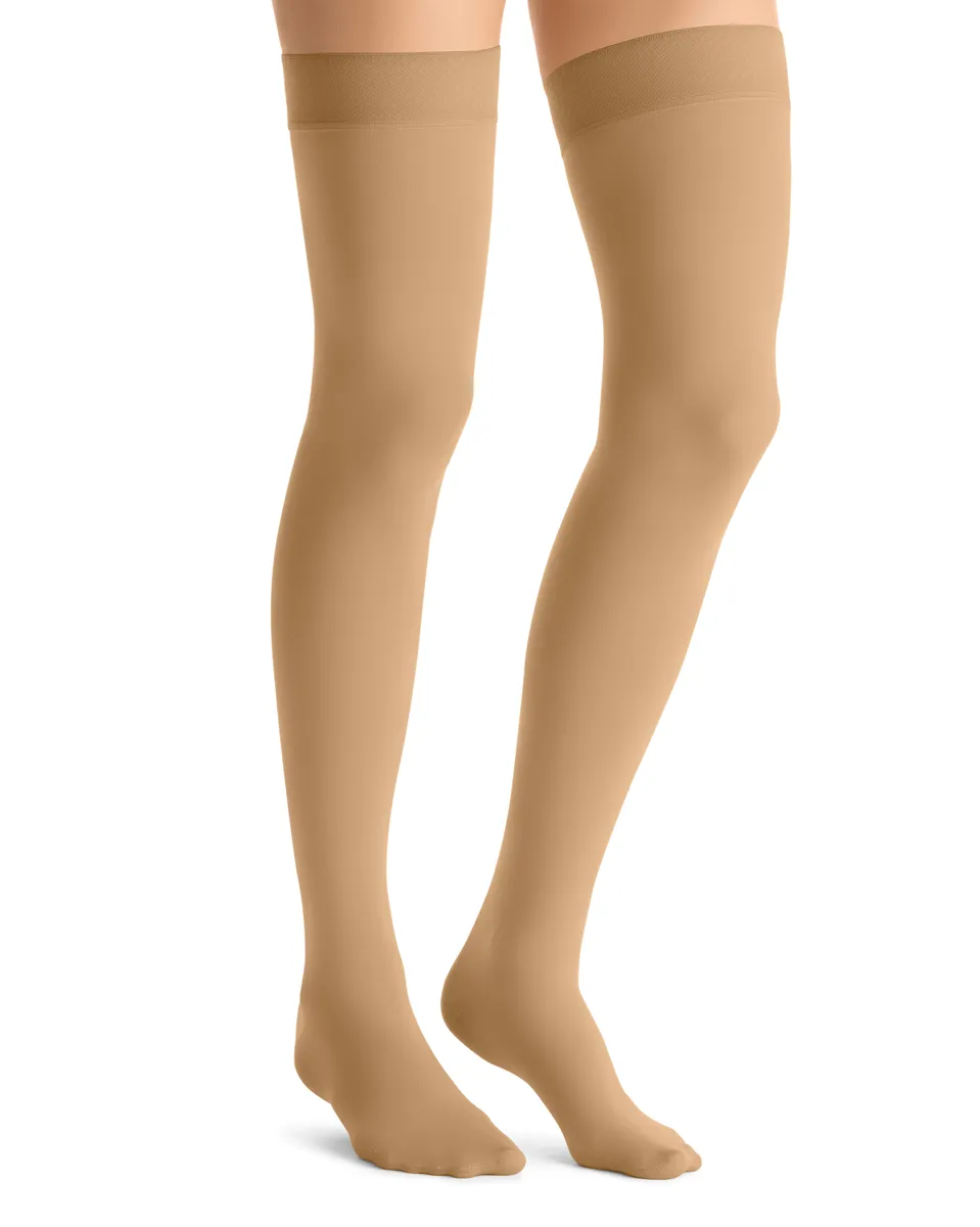 Jobst Opaque Moderate Support 15-20 mmHg Thigh High w/ Silicone Top Band